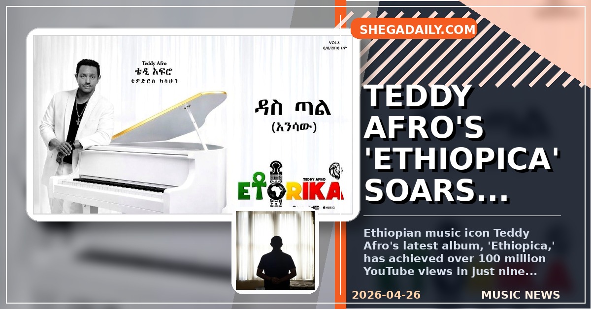 Teddy Afro's 'Ethiopica' Album Shatters YouTube Records with 100 Million Views